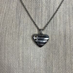 Brighton 2 sided reversible heart flag  & celestial day pendant w/chain & bag